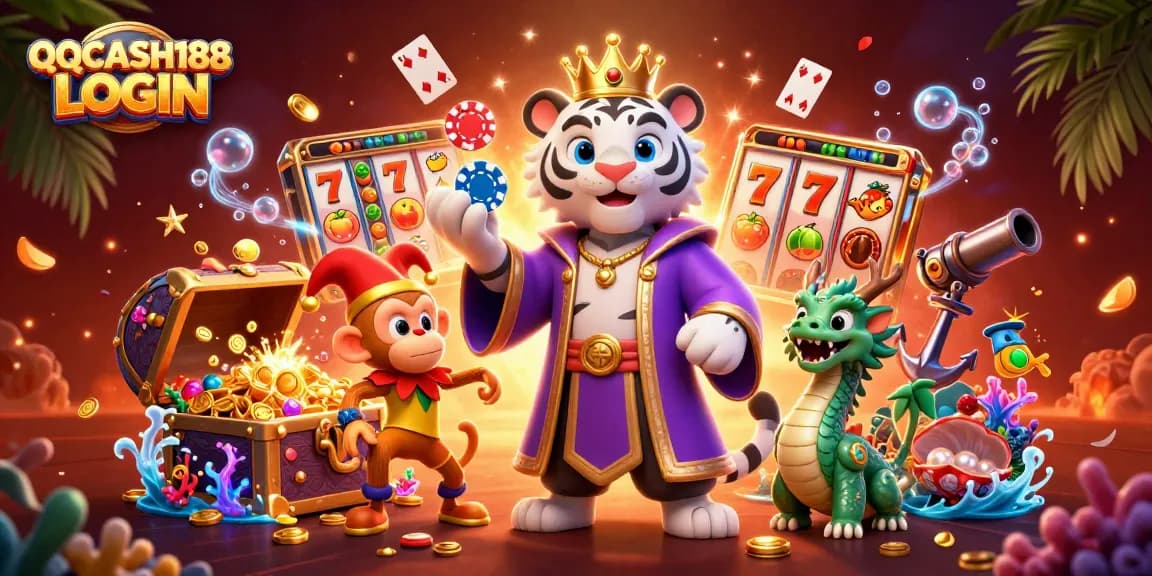 Experience QQCASH188 LOGIN with vibrant slot gaming action featuring unique characters and elements.