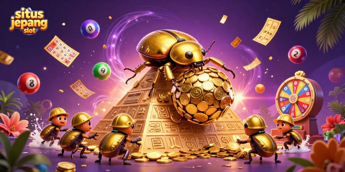 Experience thrilling gameplay on situs jepang slot with vibrant lottery balls and golden prizes.