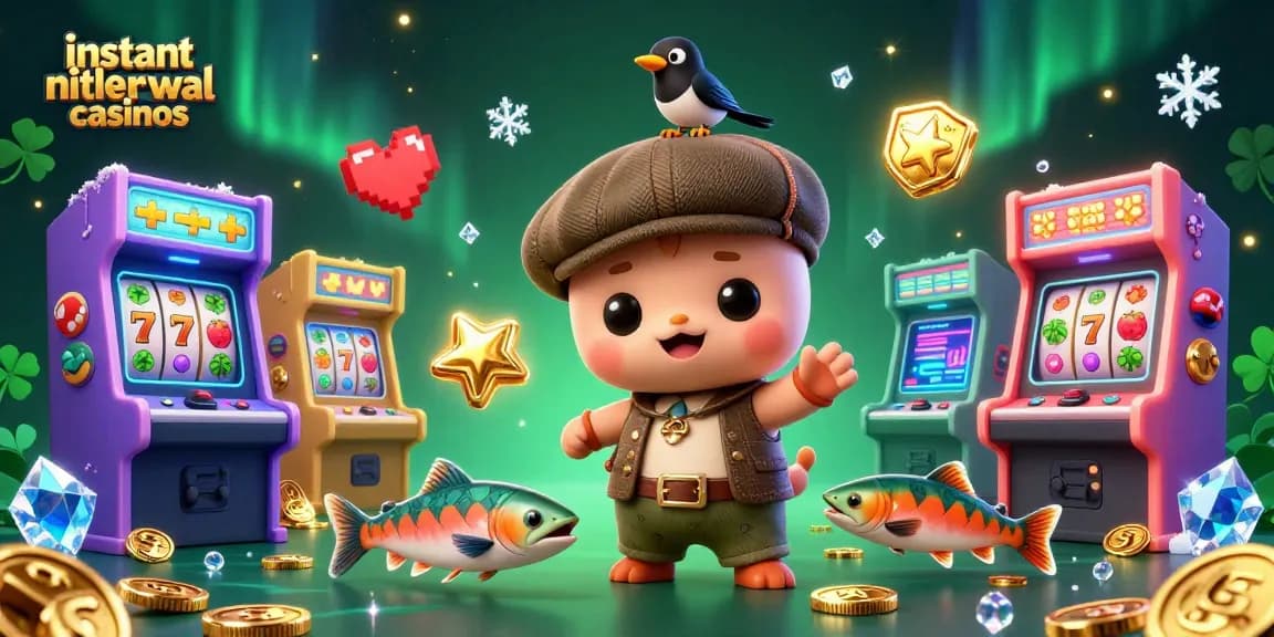 Experience instant withdrawal casinos in action with baby Nessie and a gold-obsessed magpie amidst vibrant game elements.