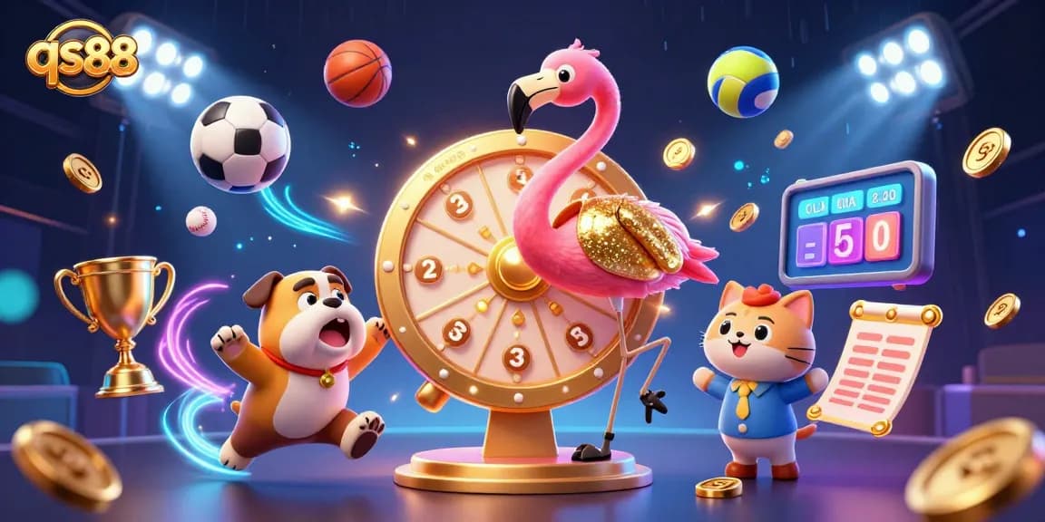 Engage in thrilling casino action with qs88's vibrant game show atmosphere featuring prizes and excitement.