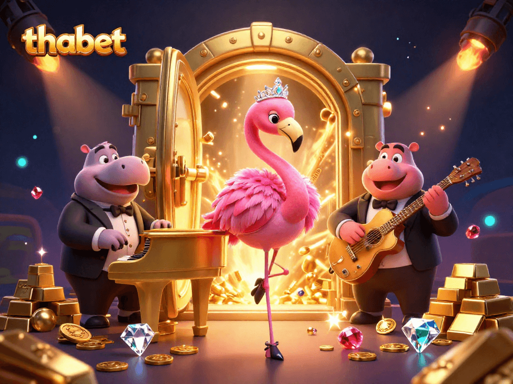 Experience winning at thabet with stunning visuals of a vibrant casino scene filled with treasure and excitement.