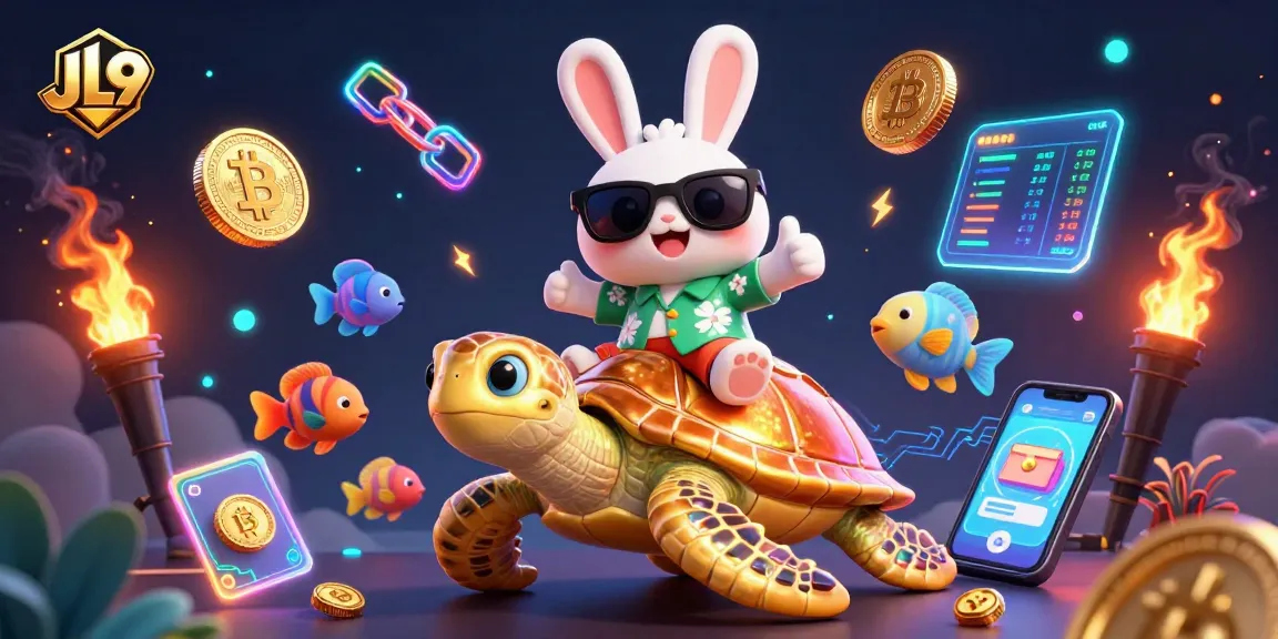 Experience thrilling gameplay at JL9 with a lucky rabbit, golden turtle, and vibrant casino elements.