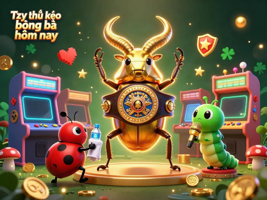 Tỷ lệ kèo bóng đá hôm nay illustrated with vibrant colorful characters, dynamic gaming elements, and a lively casino backdrop.