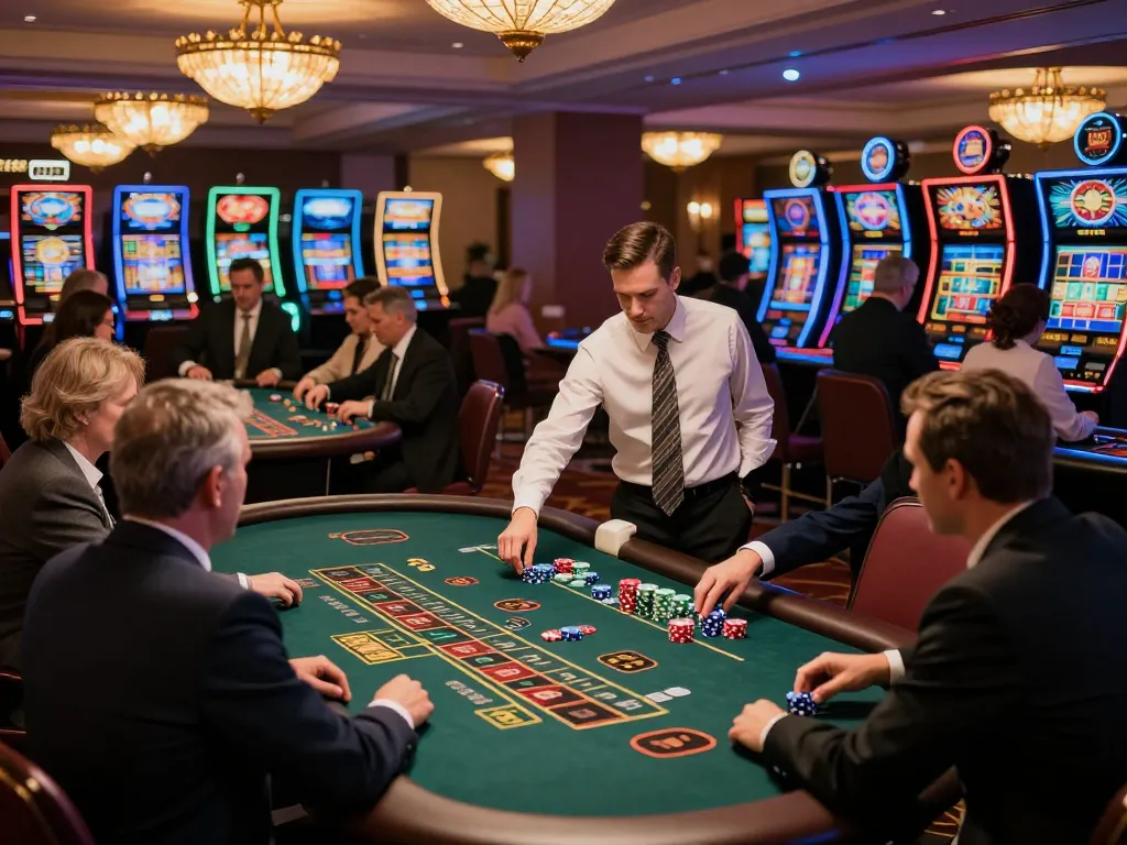 Nohu players enjoying strategic gameplay at classic table games in a luxurious casino atmosphere.
