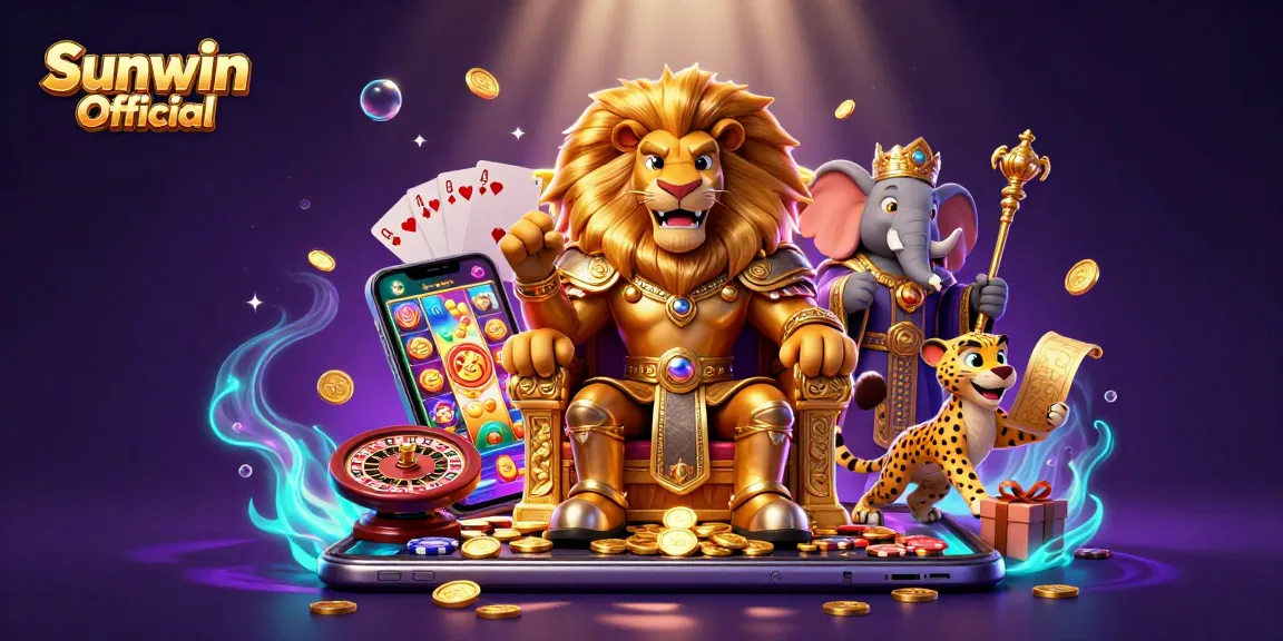Experience the thrill of gaming at Sunwin Official with vibrant casino elements and characters in action.
