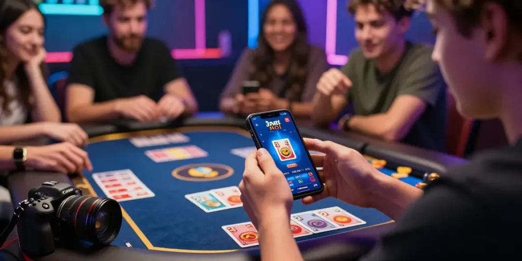 Real-time gaming experience with 3 Patti No1 app on smartphone, colorful graphics and interactive play