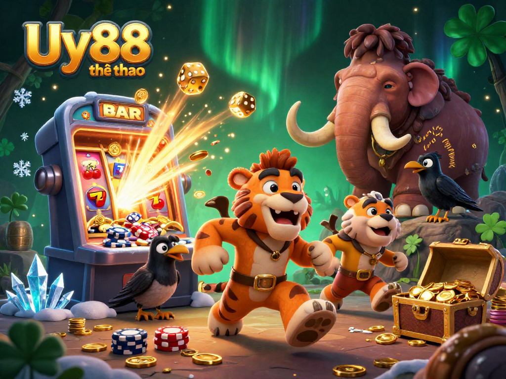 Experience the thrills of Uy88 thể thao with a vibrant 3D casino scene filled with excitement and action!