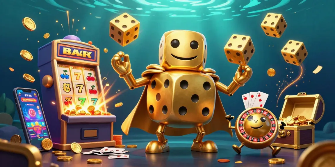 Engage with 6886win's vibrant casino games featuring golden dice, slot machines, and jackpot excitement.