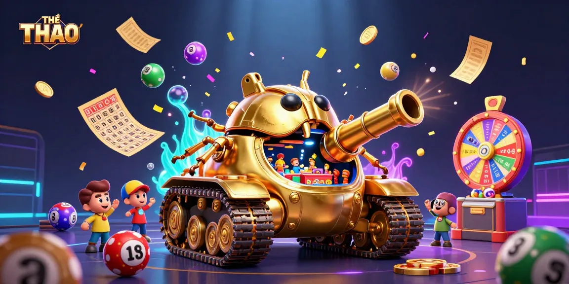 Experience excitement with the THỂ THAO themed golden beetle tank casino illustration.