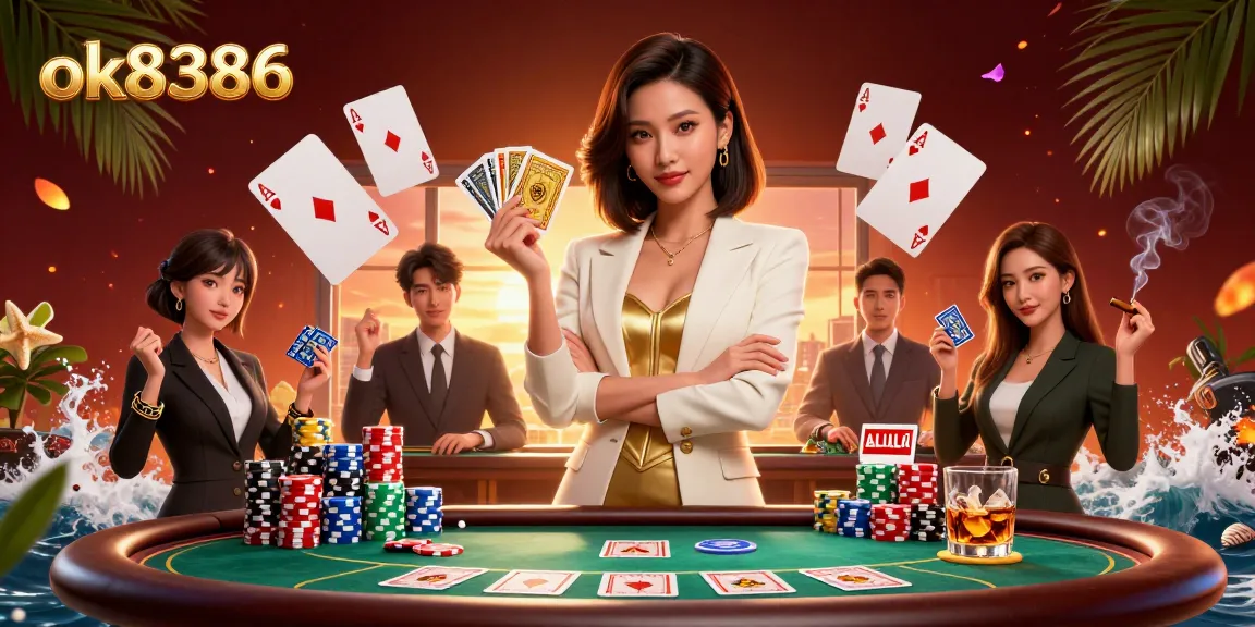 Experience high-stakes poker with ok8386's glamorous atmosphere and elite gameplay.