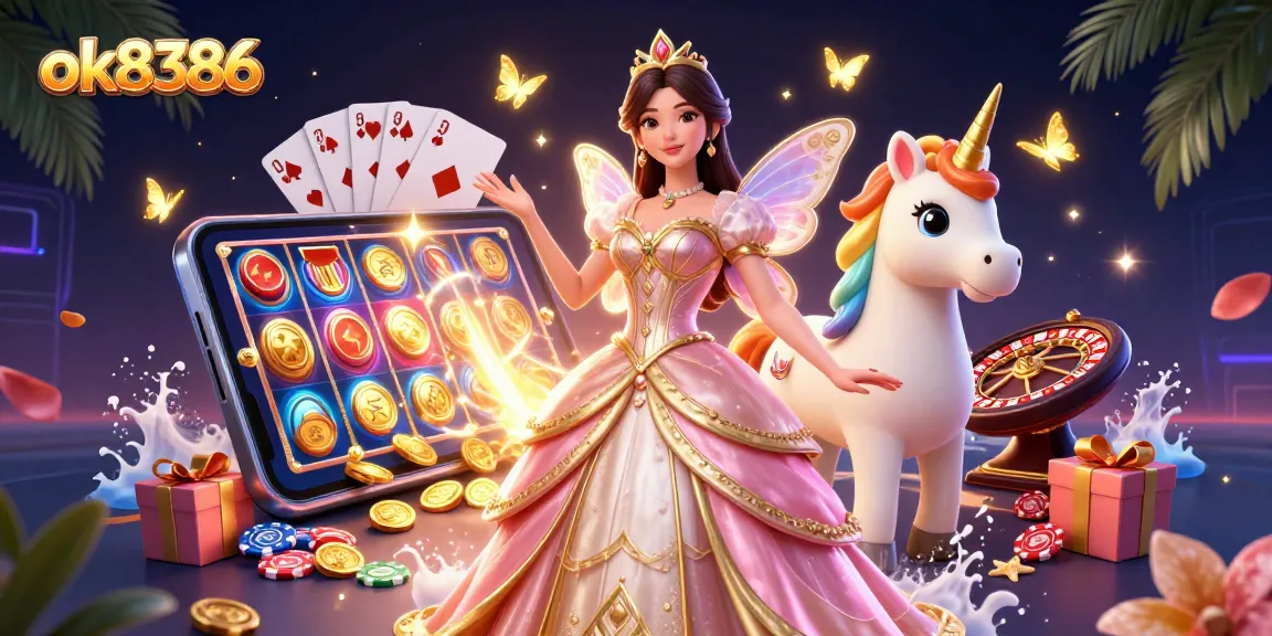 Experience the thrill of ok8386 with our engaging 3D digital illustration showcasing vibrant casino elements.