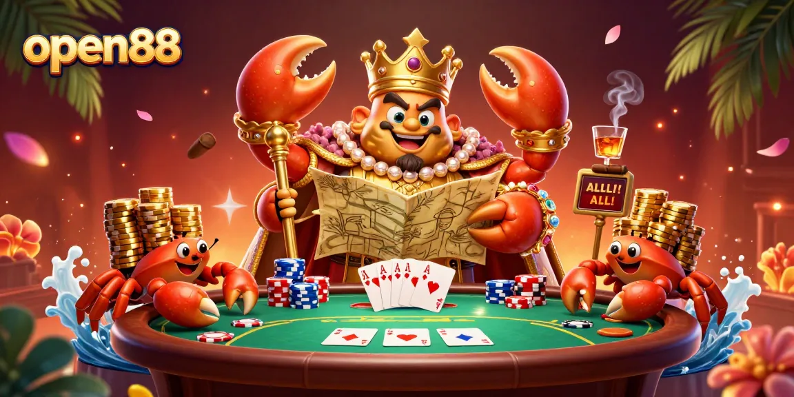 Engage in thrilling gambling with open88 as you participate in vibrant poker games surrounded by energetic characters.