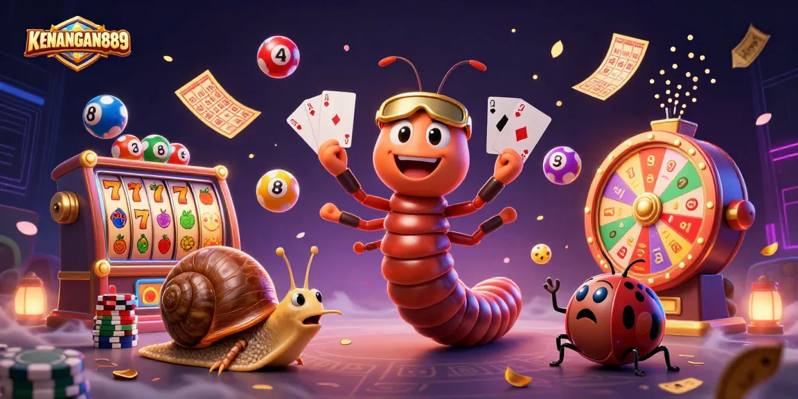 Engage with the dynamic KENANGAN889 casino scene featuring vibrant slot reels and exciting game elements.