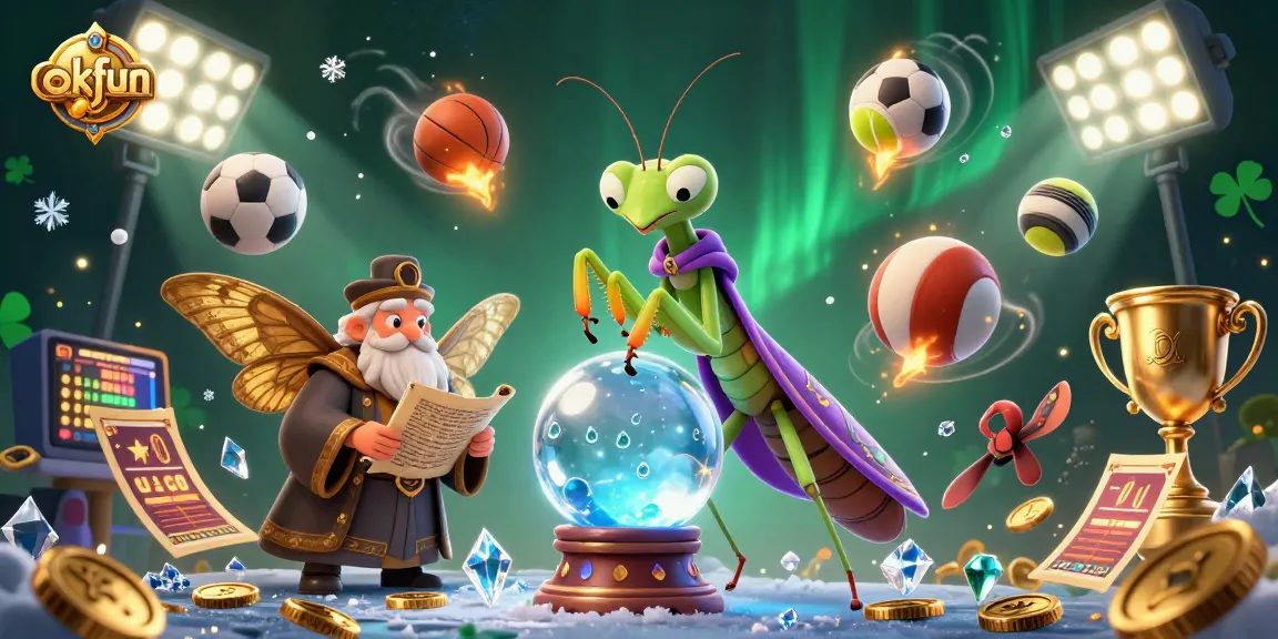 Experience the thrill of okfun's casino world with a lively scene of characters and dynamic sports elements.