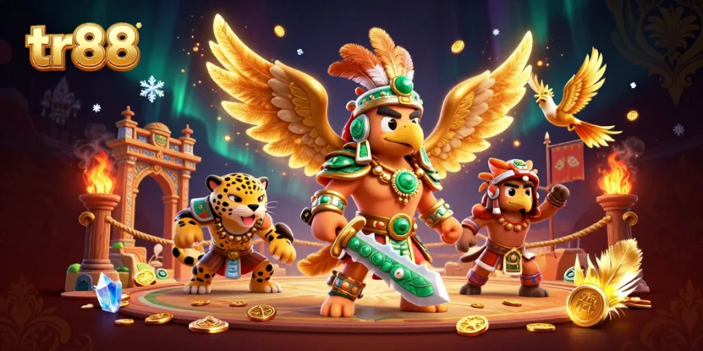 Engage in thrilling live action at tr88 with vibrant warriors and epic casino elements.