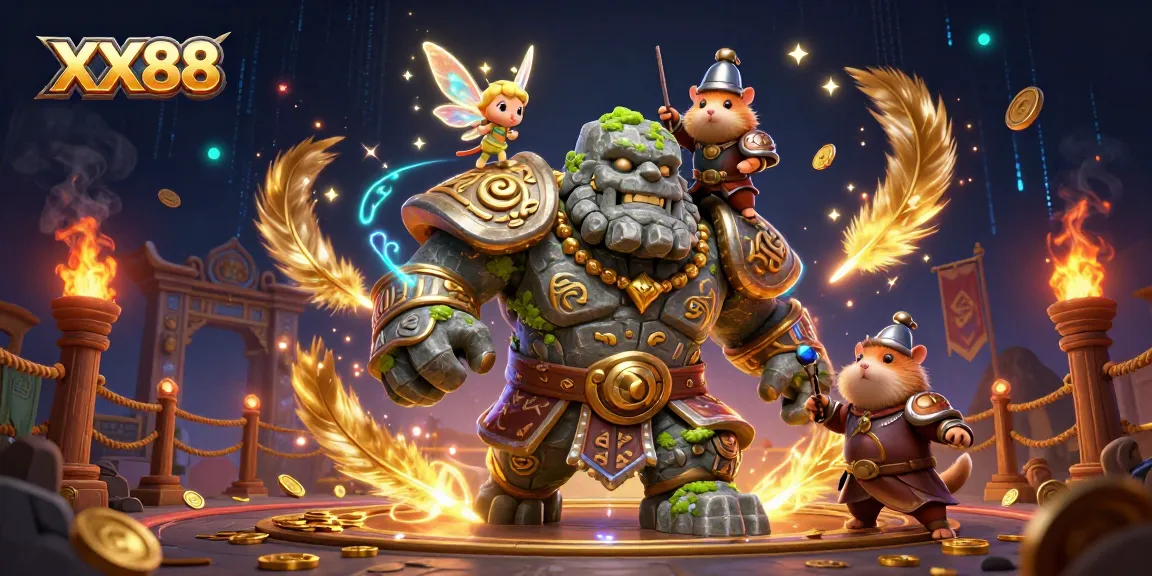 Engage with thrilling gameplay at XX88, featuring enchanting characters and a dynamic casino backdrop.